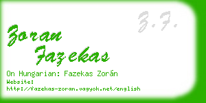 zoran fazekas business card